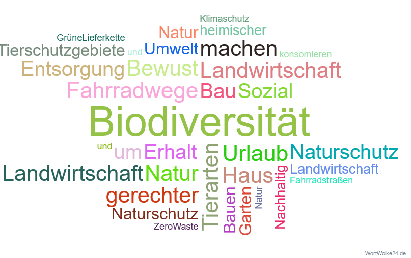 Wortwolke 'Themenbereiche Klimaschutz'